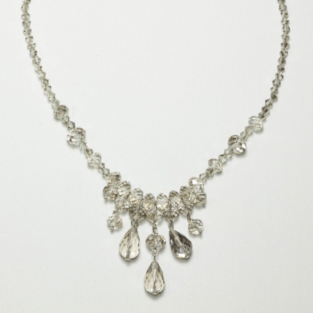 Super Light Gray Crystal necklace.